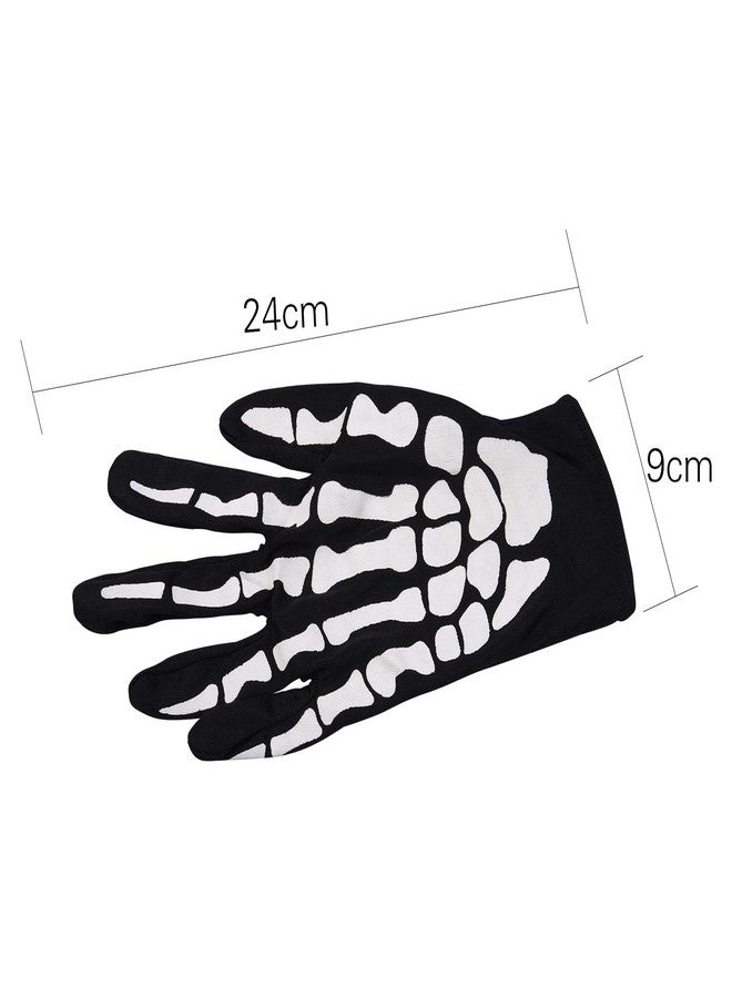 Mr Warm Halloween Skeleton Gloves,Full Finger Skeleton Pattern Gloves Cosplay Costume Accessories for Men Women Adults - Image 2